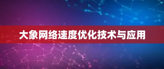 大象网络速度优化技术与应用