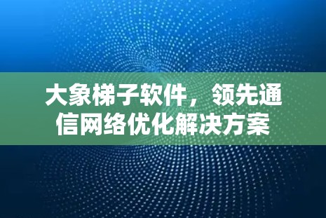 大象梯子软件，领先通信网络优化解决方案