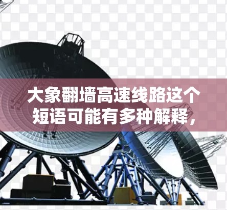 大象翻墙高速线路这个短语可能有多种解释，具体含义取决于上下文。以下是一些可能的解释