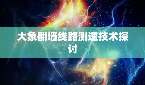 大象翻墙线路测速技术探讨