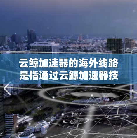 云鲸加速器的海外线路是指通过云鲸加速器技术实现的跨国网络传输服务，旨在优化国际互联网的带宽、延迟和稳定性。以下是关于云鲸加速器海外线路的一些关键点